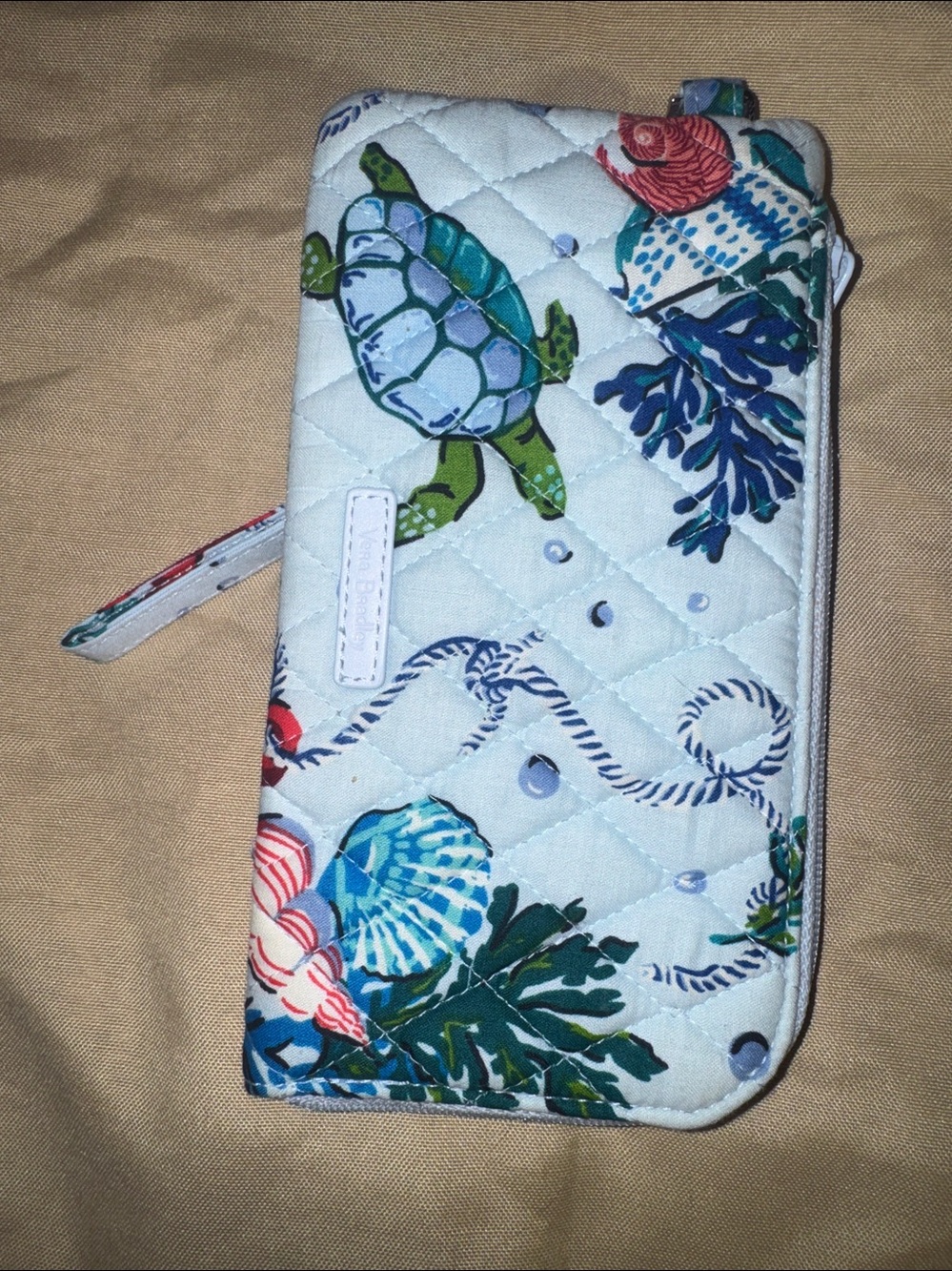 Vera Bradley Light Blue Floral RFID Phone Wristlet - Picture 2 of 5